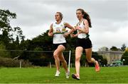 17 October 2021; Cheryl Nolan of St Abbans AC, Laois, 93, and Aoife Ó Cuill of St Coca's AC, Kildare, 119, competing in the Senior Women's 6000m  during the Autumn Open International Cross Country at the Sport Ireland Campus in Dublin. Photo by Sam Barnes/Sportsfile