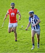 17 October 2021; Simon Lambert of Ballyboden St Enda's gets away from Seán Moran of Cuala during the Go Ahead Dublin County Senior Club Hurling Championship Quarter-Final match between Ballyboden St Enda's and Cuala at Parnell Park in Dublin. Photo by Piaras Ó Mídheach/Sportsfile