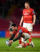 16 October 2021; Joey Carbery of Munster during the United Rugby Championship match between Munster and Connacht at Thomond Park in Limerick. Photo by David Fitzgerald/Sportsfile