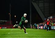 16 October 2021; Mack Hansen of Connacht during the United Rugby Championship match between Munster and Connacht at Thomond Park in Limerick. Photo by David Fitzgerald/Sportsfile