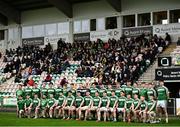 17 October 2021; The Mohill team prior to the Leitrim County Senior Club Football Championship Final match between Mohill and Ballinamore at Páirc Seán Mac Diarmada in Carrick-On-Shannon, Leitrim. Photo by David Fitzgerald/Sportsfile