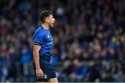 16 October 2021; Hugo Keenan of Leinster during the United Rugby Championship match between Leinster and Scarlets at the RDS Arena in Dublin. Photo by Ramsey Cardy/Sportsfile