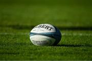 18 October 2021; A rugby ball during a Leinster Rugby squad training session at UCD in Dublin. Photo by Piaras Ó Mídheach/Sportsfile