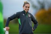 18 October 2021; Megan Connolly during a Republic of Ireland training session at the FAI National Training Centre in Abbotstown, Dublin. Photo by Stephen McCarthy/Sportsfile