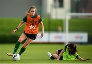 18 October 2021; Heather Payne, left, and Niamh Fahey during a Republic of Ireland training session at the FAI National Training Centre in Abbotstown, Dublin. Photo by Stephen McCarthy/Sportsfile
