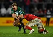 16 October 2021; John Porch of Connacht is tackled by Peter O'Mahony of Munster during the United Rugby Championship match between Munster and Connacht at Thomond Park in Limerick. Photo by Piaras Ó Mídheach/Sportsfile