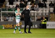 18 October 2021; Gary O'Neill of Shamrock Rovers leaves the pitch with physiotherapist Tony McCarthy following an injury during the SSE Airtricity League Premier Division match between Shamrock Rovers and Bohemians at Tallaght Stadium in Dublin. Photo by Seb Daly/Sportsfile