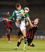 18 October 2021; Sean Gannon of Shamrock Rovers in action against Liam Burt of Bohemians during the SSE Airtricity League Premier Division match between Shamrock Rovers and Bohemians at Tallaght Stadium in Dublin. Photo by Stephen McCarthy/Sportsfile