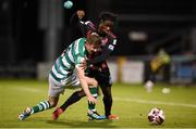 18 October 2021; Ronan Finn of Shamrock Rovers and Roland Idowu of Bohemians during the SSE Airtricity League Premier Division match between Shamrock Rovers and Bohemians at Tallaght Stadium in Dublin. Photo by Stephen McCarthy/Sportsfile