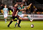 18 October 2021; Chris McCann of Shamrock Rovers in action against Rob Cornwall of Bohemians during the SSE Airtricity League Premier Division match between Shamrock Rovers and Bohemians at Tallaght Stadium in Dublin. Photo by Seb Daly/Sportsfile