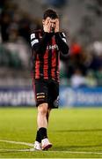18 October 2021; Ali Coote of Bohemians reacts after shooting wide during the SSE Airtricity League Premier Division match between Shamrock Rovers and Bohemians at Tallaght Stadium in Dublin. Photo by Seb Daly/Sportsfile