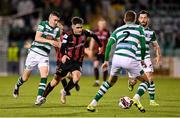 18 October 2021; Dawson Devoy of Bohemians in action against Gary O'Neill of Shamrock Rovers, left, during the SSE Airtricity League Premier Division match between Shamrock Rovers and Bohemians at Tallaght Stadium in Dublin. Photo by Seb Daly/Sportsfile