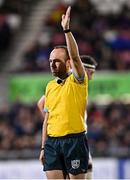 15 October 2021; Referee Mike Adamson during the United Rugby Championship match between Ulster and Emirates Lions at Kingspan Stadium in Belfast. Photo by Ramsey Cardy/Sportsfile