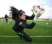 19 October 2021; Goalkeeper Eve Badana during a Republic of Ireland training session at the FAI National Training Centre in Abbotstown, Dublin. Photo by Stephen McCarthy/Sportsfile