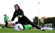 19 October 2021; Goalkeeper Amanda Budden during a Republic of Ireland training session at the FAI National Training Centre in Abbotstown, Dublin. Photo by Stephen McCarthy/Sportsfile