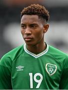 19 October 2021; Nickson Okosun of Republic of Ireland before the Victory Shield match between Wales and Republic of Ireland at Seaview in Belfast. Photo by Ramsey Cardy/Sportsfile