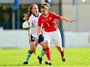 20 October 2021; Simea Hefti of Switzerland in action against Ella Haughey of Northern Ireland during the UEFA Women's U19 Championship Qualifier match between Switzerland and Northern Ireland at Jackman Park in Limerick. Photo by Eóin Noonan/Sportsfile