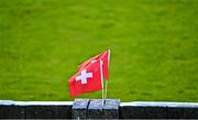 20 October 2021; Switzerland flags during the UEFA Women's U19 Championship Qualifier match between Switzerland and Northern Ireland at Jackman Park in Limerick. Photo by Eóin Noonan/Sportsfile