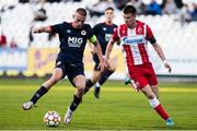 20 October 2021; Adam Murphy of St Patrick's Athletic in action against Marko Curic of Crvena Zvezda during the UEFA Youth League first round second leg match between Crvena Zvezda and St Patrick’s Athletic at Cukaricki Stadium in Belgrade, Serbia. Photo by Nikola Krstic/Sportsfile