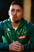 20 October 2021; Jason Quigley during a media conference at the Marlin Hotel, St Stephen's Green in Dublin. Photo by David Fitzgerald/Sportsfile