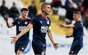 20 October 2021; Adam Murphy of St Patrick's Athletic reacts during the UEFA Youth League first round second leg match between Crvena Zvezda and St Patrick’s Athletic at Cukaricki Stadium in Belgrade, Serbia. Photo by Nikola Krstic/Sportsfile