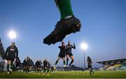 20 October 2021; Lucy Quinn and Louise Quinn, right, during a Republic of Ireland training session at Tallaght Stadium in Dublin. Photo by Stephen McCarthy/Sportsfile