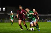20 October 2021; Ellen Molloy of Republic of Ireland in action against Jorja Fox of England during the UEFA Women's U19 Championship Qualifier match between Republic of Ireland and England at Markets Field in Limerick. Photo by Eóin Noonan/Sportsfile
