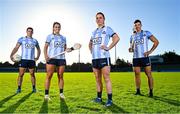 21 October 2021; Dublin players, from left, footballer Brian Howard, camogie player Ali Twomey, ladies footballer Aoife O'Kane and hurler Eoghan O’Donnell are pictured at Parnell Park at the unveiling of the new Dublin GAA 2022 alternate kit. The Dublin GAA jersey is available to purchase from Friday, October 22 from the official retail partner of Dublin GAA, Intersport Elverys. Purchase online at www.elverys.ie and in stores nationwide. The jersey is also available for purchase at www.oneills.com. Photo by Seb Daly/Sportsfile