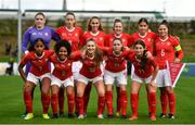 20 October 2021; Switzerland team before the UEFA Women's U19 Championship Qualifier match between Switzerland and Northern Ireland at Jackman Park in Limerick. Photo by Eóin Noonan/Sportsfile