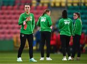 21 October 2021; Niamh Farrelly of Republic of Ireland prior to the FIFA Women's World Cup 2023 qualifier group A match between Republic of Ireland and Sweden at Tallaght Stadium in Dublin. Photo by Eóin Noonan/Sportsfile