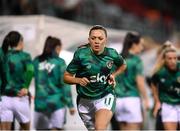 21 October 2021; Katie McCabe of Republic of Ireland warms up prior to the FIFA Women's World Cup 2023 qualifier group A match between Republic of Ireland and Sweden at Tallaght Stadium in Dublin. Photo by Stephen McCarthy/Sportsfile