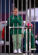 21 October 2021; A young Republic of Ireland supporter looks on before the FIFA Women's World Cup 2023 qualifier group A match between Republic of Ireland and Sweden at Tallaght Stadium in Dublin. Photo by Stephen McCarthy/Sportsfile