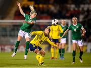 21 October 2021; Denise O'Sullivan of Republic of Ireland in action against Hanna Bennison of Sweden during the FIFA Women's World Cup 2023 qualifier group A match between Republic of Ireland and Sweden at Tallaght Stadium in Dublin. Photo by Stephen McCarthy/Sportsfile