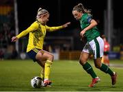 21 October 2021; Katie McCabe of Republic of Ireland in action against Hanna Glas of Sweden during the FIFA Women's World Cup 2023 qualifier group A match between Republic of Ireland and Sweden at Tallaght Stadium in Dublin. Photo by Stephen McCarthy/Sportsfile