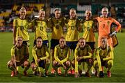 21 October 2021; The Sweden team, back row, from left, Fridolina Rolfu, Stina Blackstenius, Lina Hurtig, Amanda Ilestedt, Magdalena Eriksson, Hedvig Lindahl and front row, from left, Nilla Fischer, Julia Zigiotti Olme, Hanna Bennison, Jonna Andersson and Sofia Jakobsson of Sweden before the FIFA Women's World Cup 2023 qualifier group A match between Republic of Ireland and Sweden at Tallaght Stadium in Dublin. Photo by Eóin Noonan/Sportsfile