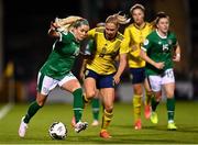 21 October 2021; Denise O'Sullivan of Republic of Ireland in action against Jonna Andersson of Sweden during the FIFA Women's World Cup 2023 qualifier group A match between Republic of Ireland and Sweden at Tallaght Stadium in Dublin. Photo by Eóin Noonan/Sportsfile