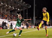 21 October 2021; Jamie Finn of Republic of Ireland in action against Lina Hurtig of Sweden during the FIFA Women's World Cup 2023 qualifier group A match between Republic of Ireland and Sweden at Tallaght Stadium in Dublin. Photo by Stephen McCarthy/Sportsfile