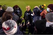 21 October 2021; Republic of Ireland manager Vera Pauw speaks to members of the media after the FIFA Women's World Cup 2023 qualifier group A match between Republic of Ireland and Sweden at Tallaght Stadium in Dublin. Photo by Eóin Noonan/Sportsfile