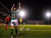 21 October 2021; Katie McCabe of Republic of Ireland takes a corner during the FIFA Women's World Cup 2023 qualifier group A match between Republic of Ireland and Sweden at Tallaght Stadium in Dublin. Photo by Eóin Noonan/Sportsfile