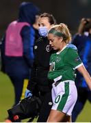 21 October 2021; Denise O'Sullivan of Republic of Ireland leaves the field with an injury after the FIFA Women's World Cup 2023 qualifier group A match between Republic of Ireland and Sweden at Tallaght Stadium in Dublin. Photo by Stephen McCarthy/Sportsfile