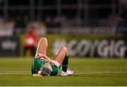 21 October 2021; Denise O'Sullivan of Republic of Ireland goes down with an injury during the FIFA Women's World Cup 2023 qualifier group A match between Republic of Ireland and Sweden at Tallaght Stadium in Dublin. Photo by Stephen McCarthy/Sportsfile