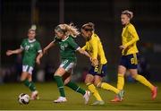 21 October 2021; Denise O'Sullivan of Republic of Ireland in action against Filippa Angeldahl of Sweden during the FIFA Women's World Cup 2023 qualifier group A match between Republic of Ireland and Sweden at Tallaght Stadium in Dublin. Photo by Stephen McCarthy/Sportsfile