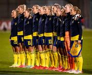 21 October 2021; Sweden players before the FIFA Women's World Cup 2023 qualifier group A match between Republic of Ireland and Sweden at Tallaght Stadium in Dublin. Photo by Stephen McCarthy/Sportsfile