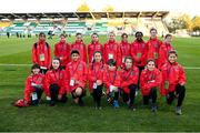 21 October 2021; Bohemians U12 girls team who were assigned the duty of ballkids during the FIFA Women's World Cup 2023 qualifier group A match between Republic of Ireland and Sweden at Tallaght Stadium in Dublin. Photo by Stephen McCarthy/Sportsfile