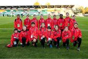 21 October 2021; Bohemians U12 girls team who were assigned the duty of ballkids during the FIFA Women's World Cup 2023 qualifier group A match between Republic of Ireland and Sweden at Tallaght Stadium in Dublin. Photo by Stephen McCarthy/Sportsfile