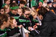 21 October 2021; Lucy Quinn of Republic of Ireland with supporters following the FIFA Women's World Cup 2023 qualifier group A match between Republic of Ireland and Sweden at Tallaght Stadium in Dublin. Photo by Stephen McCarthy/Sportsfile