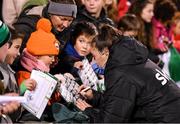 21 October 2021; Lucy Quinn of Republic of Ireland with supporters following the FIFA Women's World Cup 2023 qualifier group A match between Republic of Ireland and Sweden at Tallaght Stadium in Dublin. Photo by Stephen McCarthy/Sportsfile