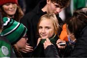 21 October 2021; Supporters following the FIFA Women's World Cup 2023 qualifier group A match between Republic of Ireland and Sweden at Tallaght Stadium in Dublin. Photo by Stephen McCarthy/Sportsfile