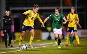 21 October 2021; Filippa Angeldahl of Sweden in action against Lucy Quinn of Republic of Ireland during the FIFA Women's World Cup 2023 qualifier group A match between Republic of Ireland and Sweden at Tallaght Stadium in Dublin. Photo by Stephen McCarthy/Sportsfile