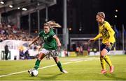 21 October 2021; Jamie Finn of Republic of Ireland in action against Lina Hurtig of Sweden during the FIFA Women's World Cup 2023 qualifier group A match between Republic of Ireland and Sweden at Tallaght Stadium in Dublin. Photo by Stephen McCarthy/Sportsfile